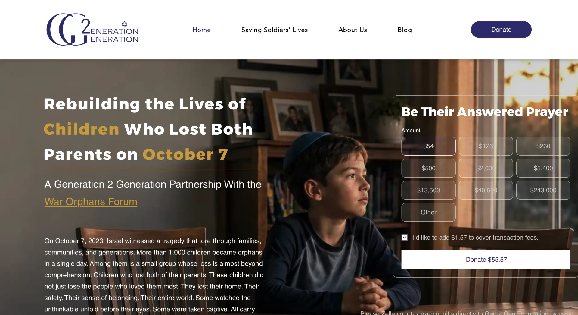 Generation to Generation homepage